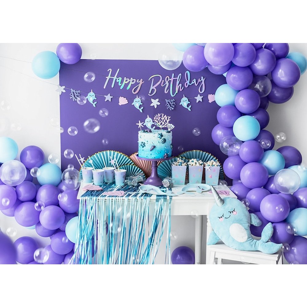 Narwal Party Popcornbakjes - 6 stuks - Narwal feestartikelen en versiering