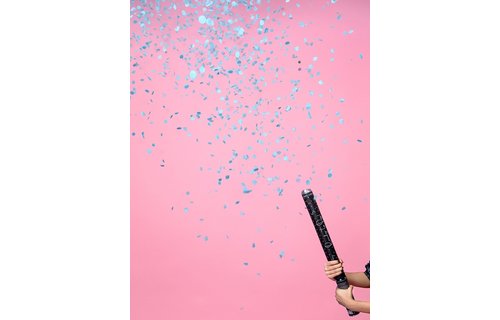 Gender Reveal Confetti Kanon XL Blauw - per stuk - Boy or Girl