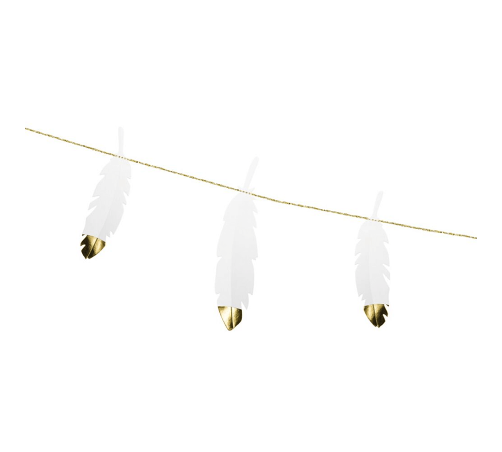 Slinger met veertjes - per stuk - Boho/ Rustic