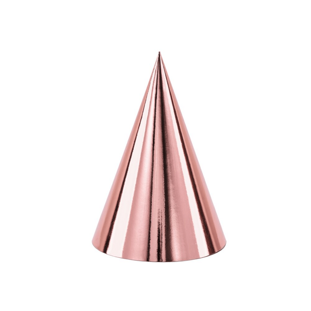 Feesthoedjes Roségoud - 6 stuks - Hoedjes