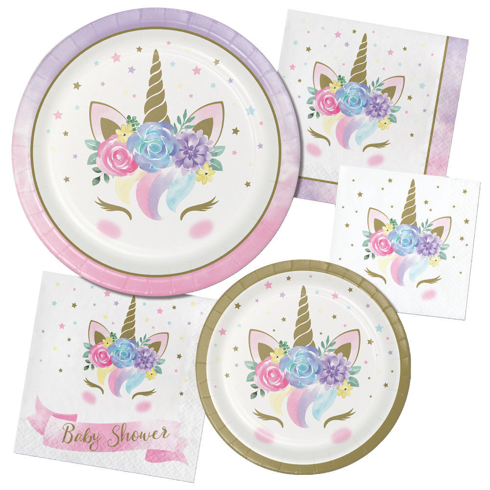 Unicorn Bordjes - 8 stuks - Eenhoorn feestartikelen en versiering