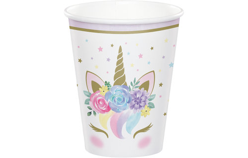 Unicorn Bekers - 8 stuks - Eenhoorn feestartikelen en versiering
