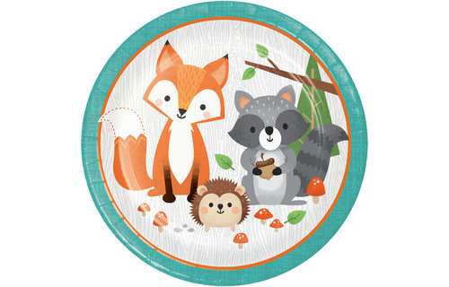 Woodland Animals Borden - 8 stuks - Bosdieren feestartikelen en versiering