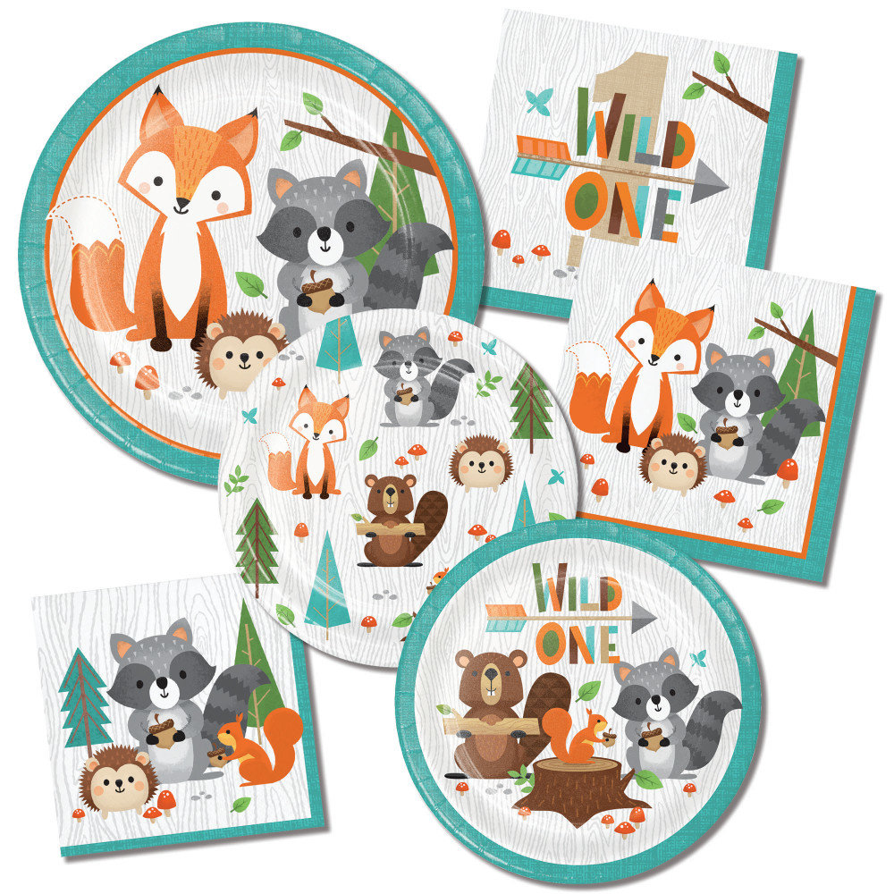Woodland Animals Borden - 8 stuks - Bosdieren feestartikelen en versiering