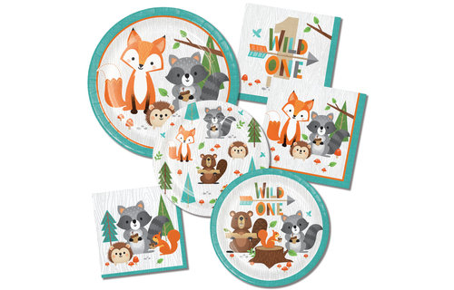 Woodland Animals Borden - 8 stuks - Bosdieren feestartikelen en versiering