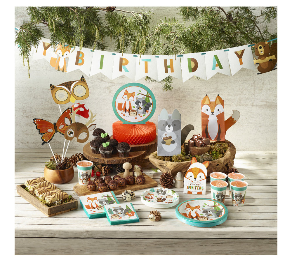 Woodland Animals Borden - 8 stuks - Bosdieren feestartikelen en versiering