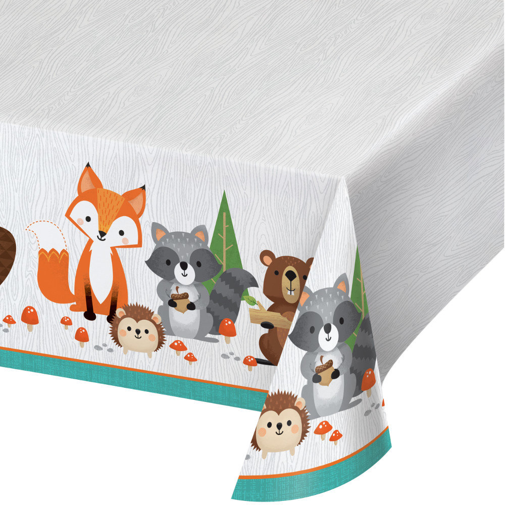 Woodland Animals Tafelkleed - per stuk - Bosdieren feestartikelen en versiering
