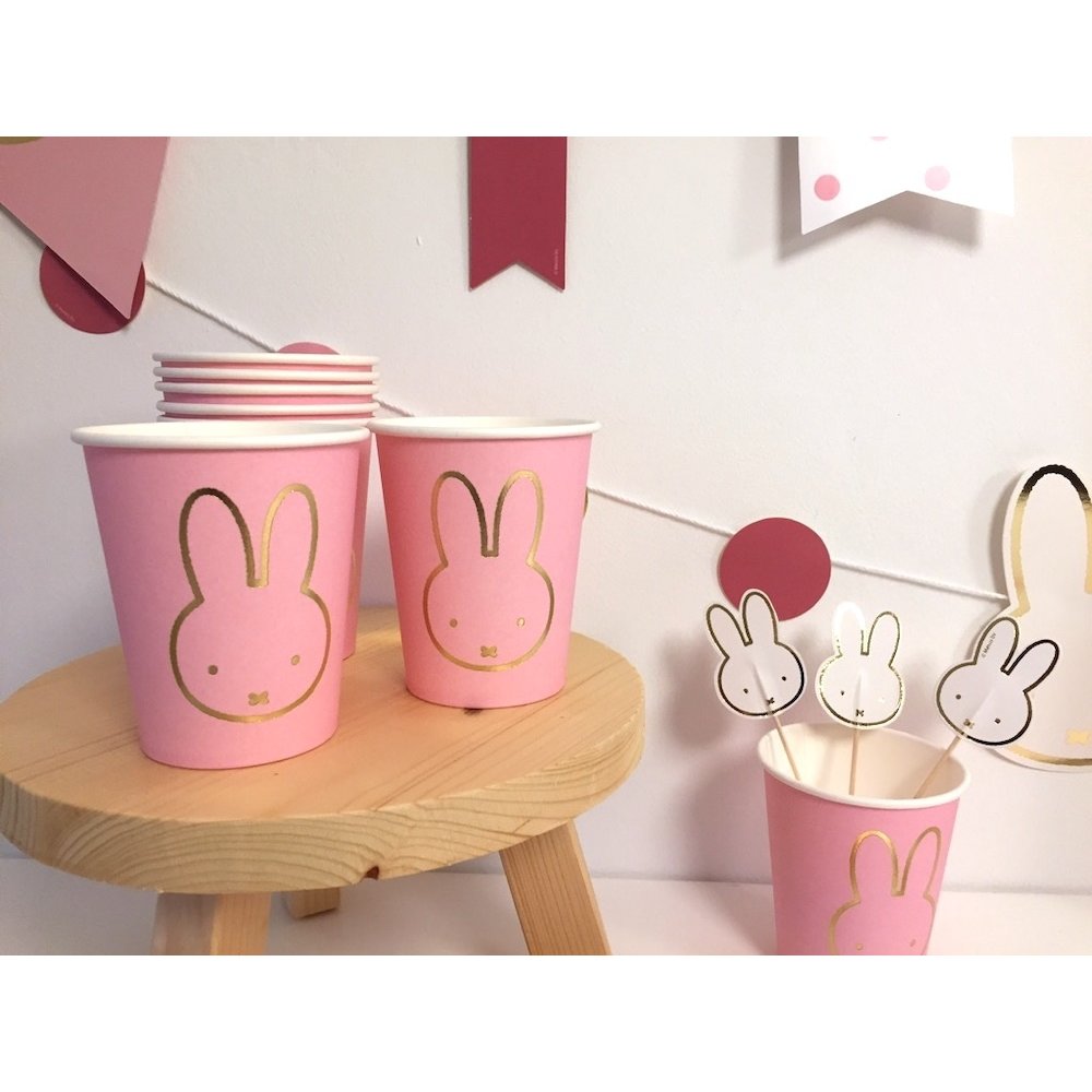 Nijntje Baby Roze Bekers - 8 stuks - Feest met nijntje