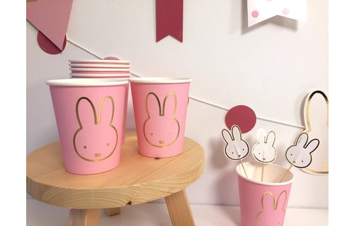 Nijntje Baby Roze Bekers - 8 stuks - Feest met nijntje