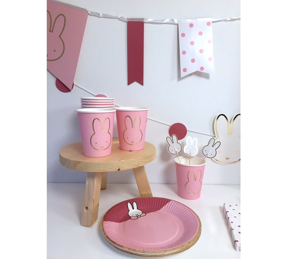 Nijntje Baby Roze Bordjes - 8 stuks - Feest met nijntje
