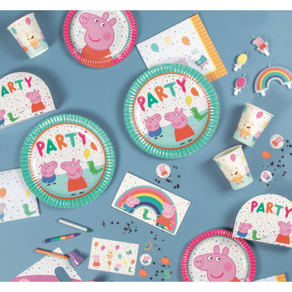 Peppa Pig Bordjes - 8 stuks (18 cm) - Peppa Pig feestartikelen