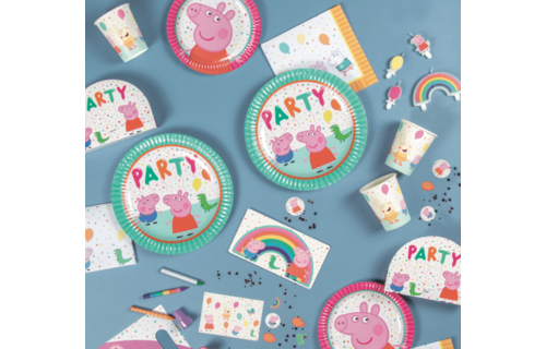 Peppa Pig Bordjes - 8 stuks (18 cm) - Peppa Pig feestartikelen