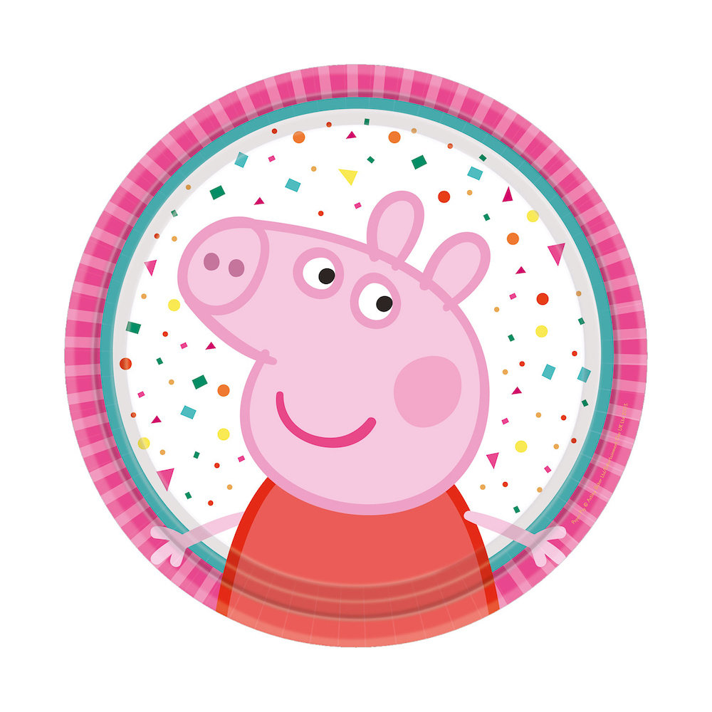Peppa Pig Bordjes - 8 stuks (18 cm) - Peppa Pig feestartikelen