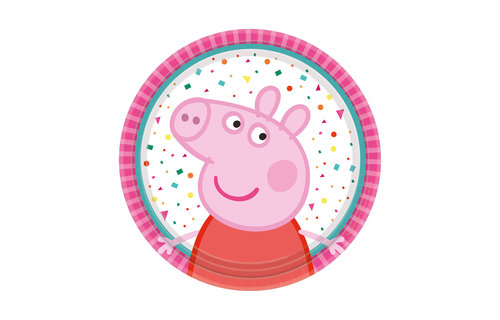 Peppa Pig Bordjes - 8 stuks (18 cm) - Peppa Pig feestartikelen