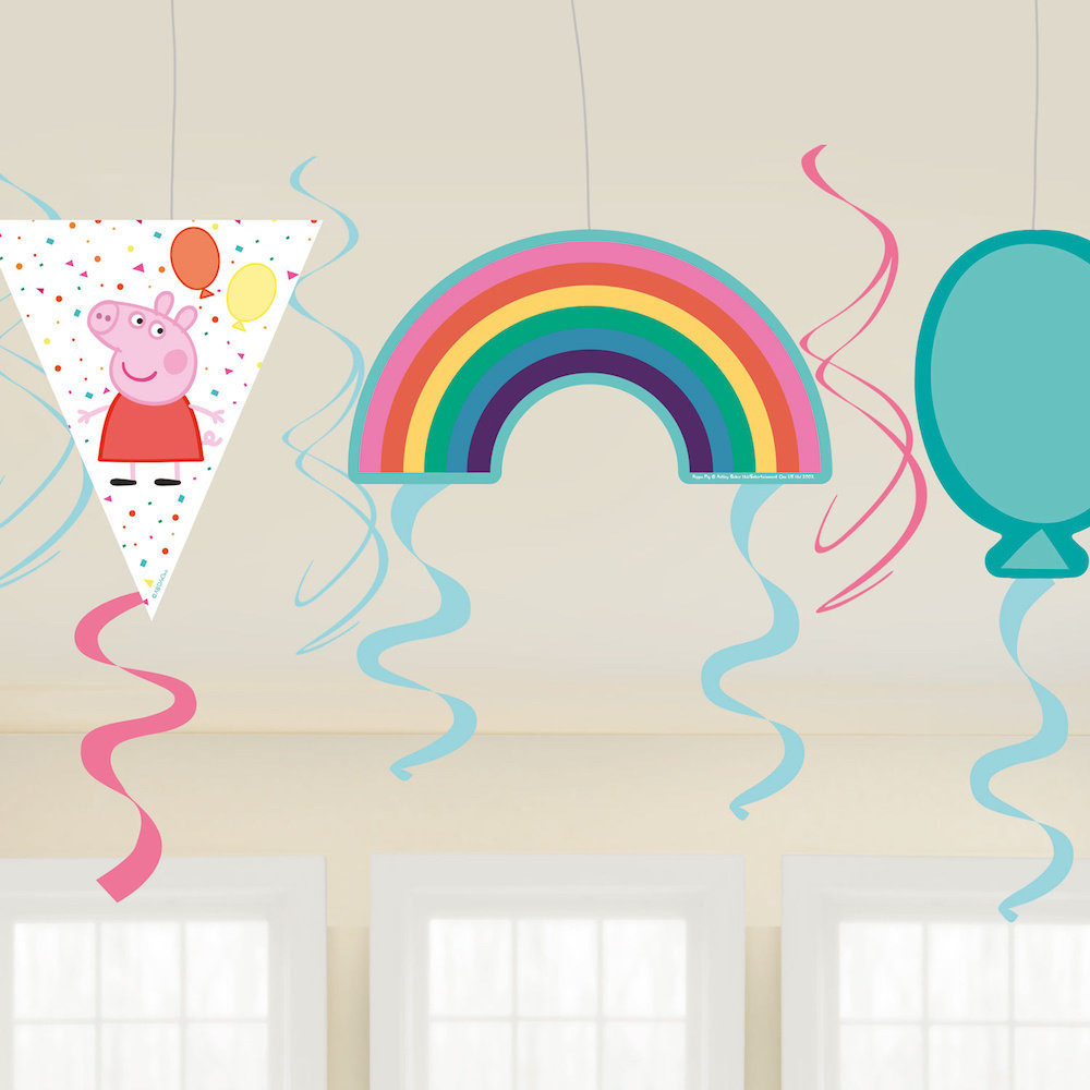 Peppa Pig Hangdecoraties - set van 7 - Peppa Pig feestartikelen