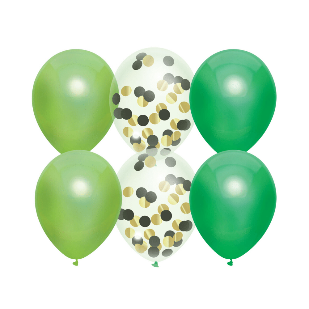 Oprichter tafereel Oneindigheid Ballonnen mix groen - 6 stuks | Confetti en effen ballonnen - Hieppp