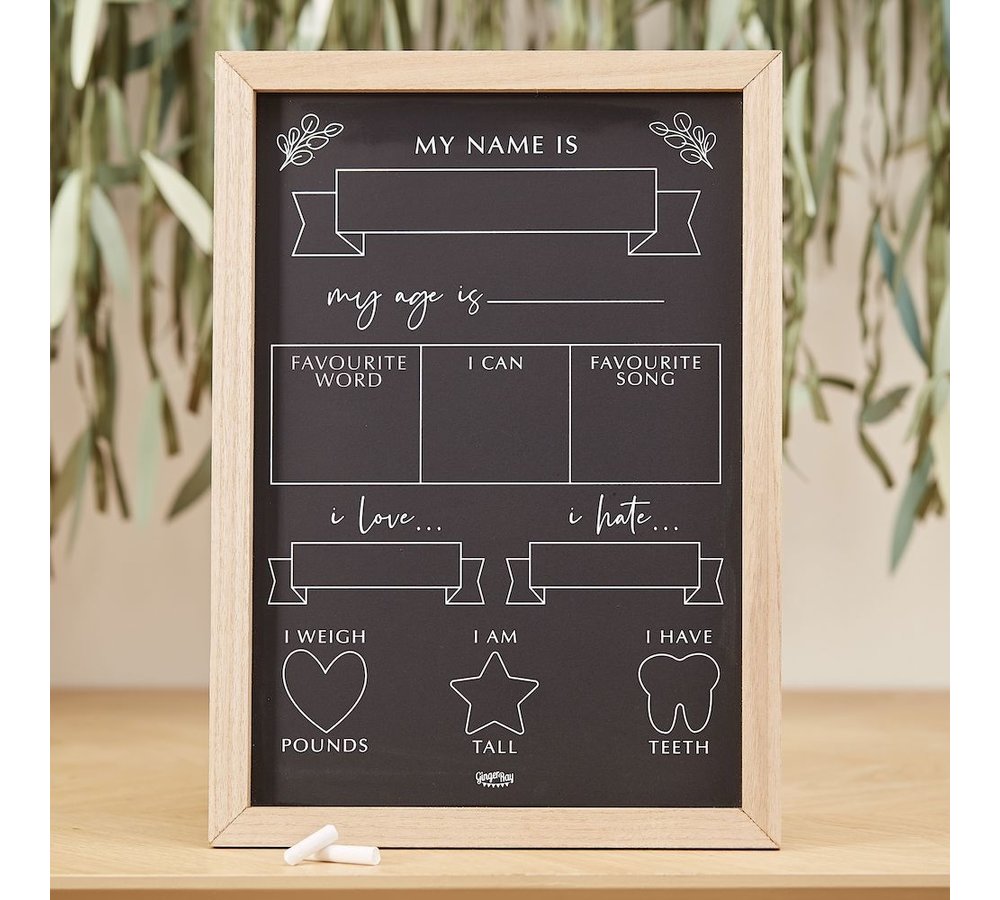 Mijlpaal Krijtbord - per stuk - Voor de geboorte, de eerste maanden en verjaardag van je baby