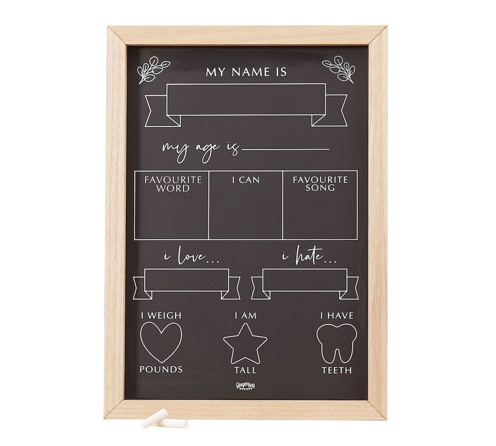 Mijlpaal Krijtbord - per stuk - Voor de geboorte, de eerste maanden en verjaardag van je baby
