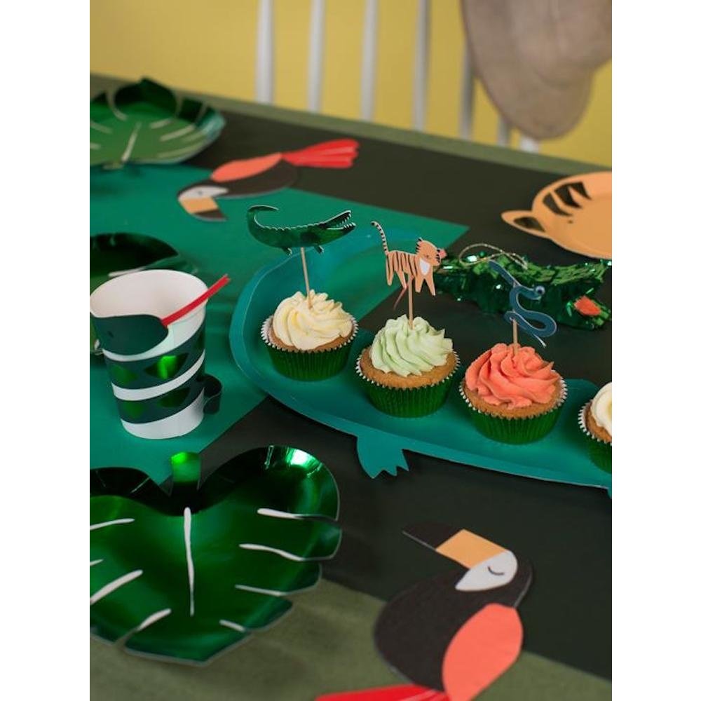 Palmboom bladen bordjes - 8 stuks - Tropical Party