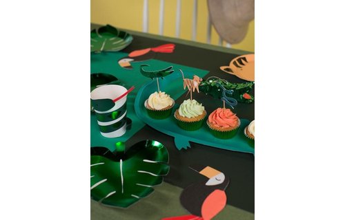 Palmboom bladen bordjes - 8 stuks - Tropical Party