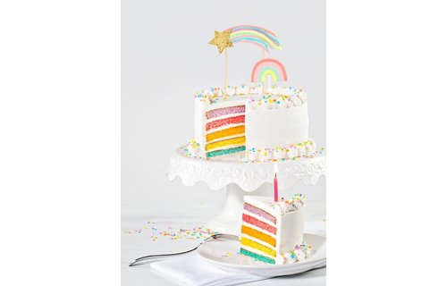 Regenboog Taartkaars - per stuk