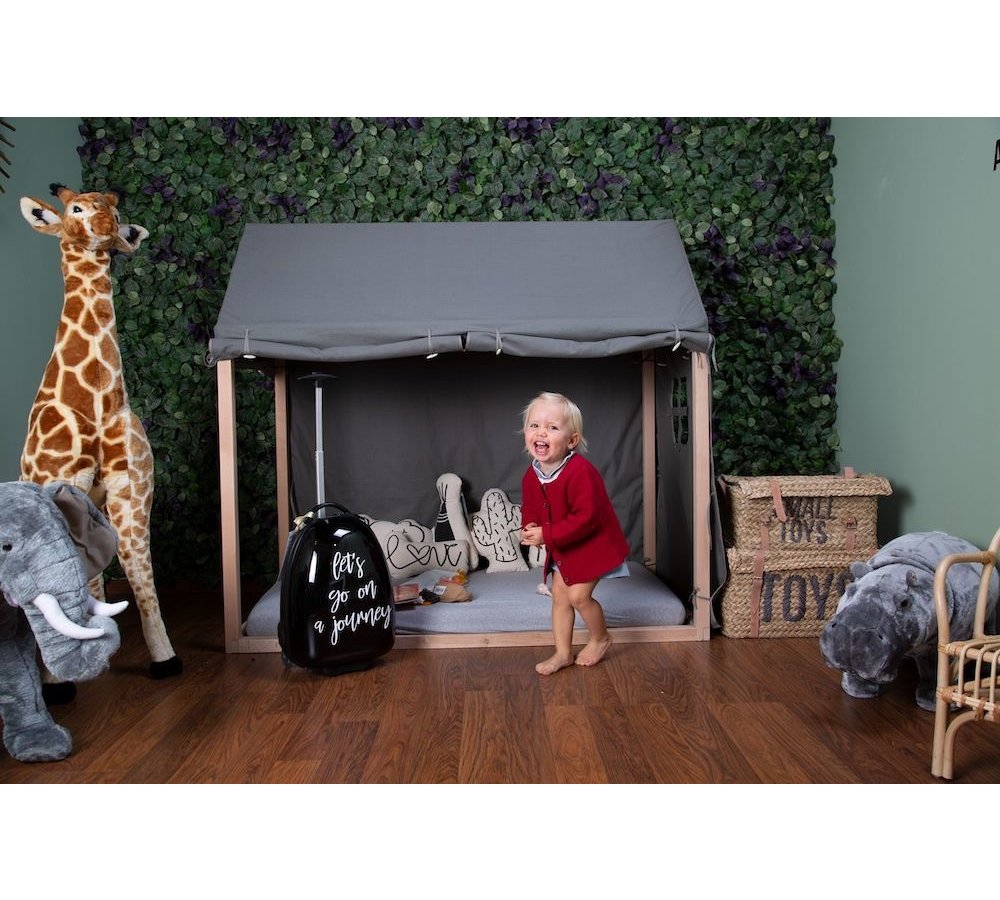 Cover Huis Bedframe Antraciet - 70 x 140 - Maak van het bed een tent