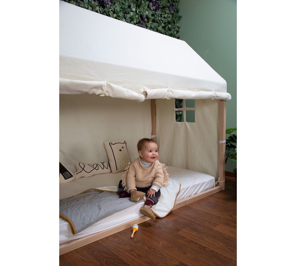 Huis Bedframe - 90 x 200 - Hout Naturel