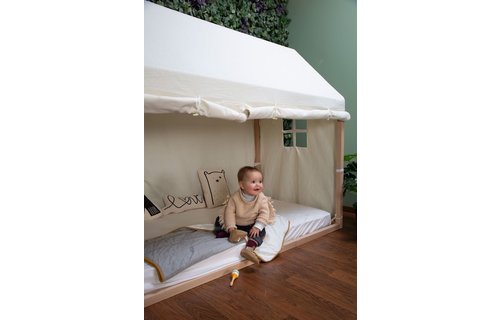 Huis Bedframe - 90 x 200 - Hout Naturel