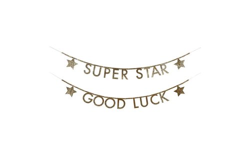 Letterslinger Glitter Goud (DIY) - set van 134 - Maak je eigen slinger
