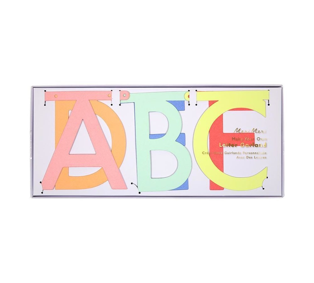 Letterslinger Pastel Neon (DIY) - set van 134 - Maak je eigen slinger