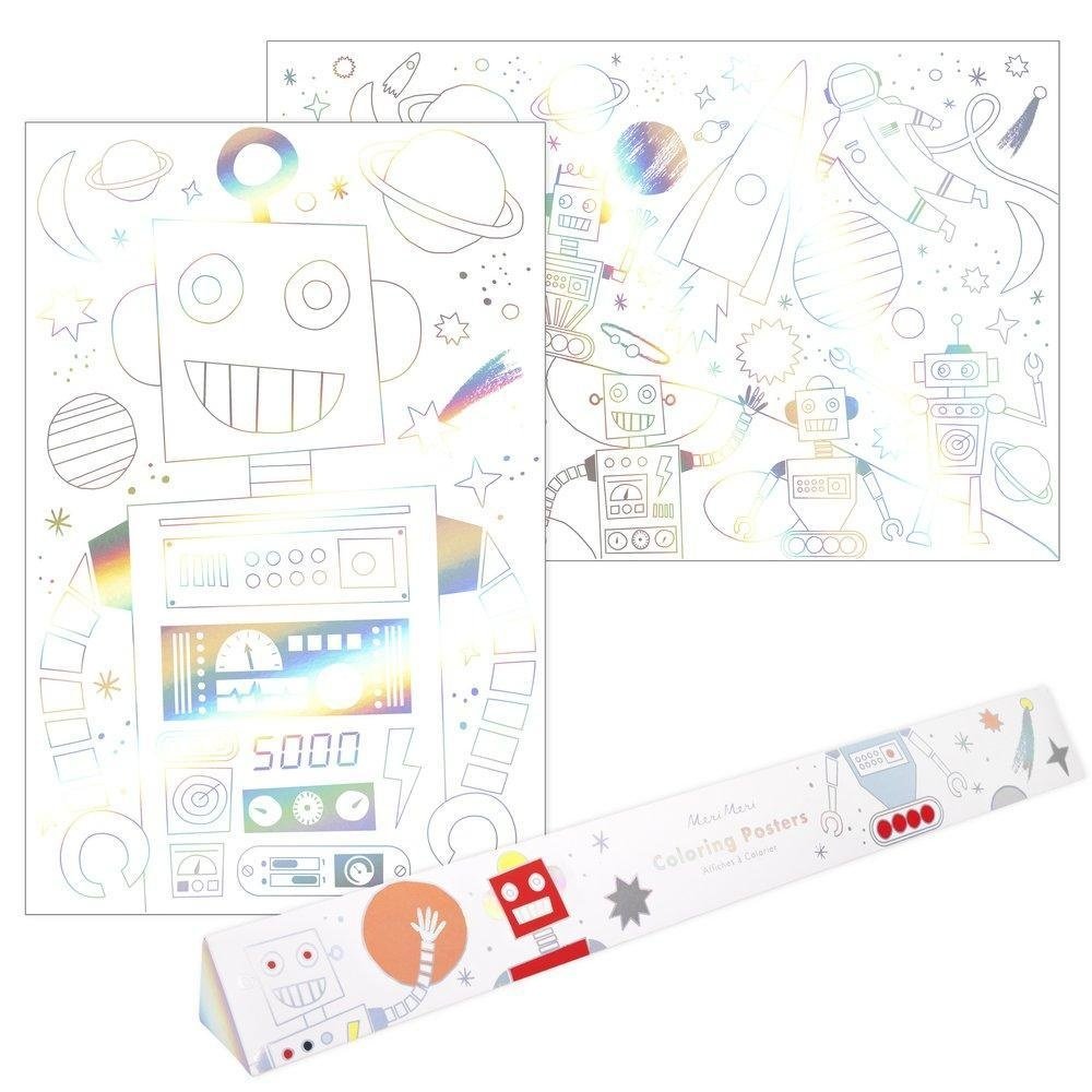 Space en Robot Kleurposters - set van 2 - XL Kleurplaten