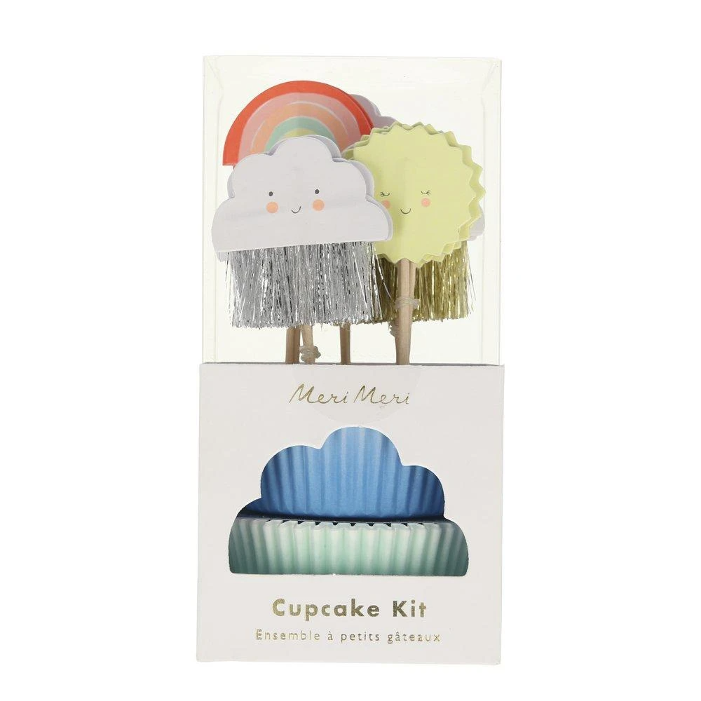 Happy Weather Cupcake Kit - set van 24 - Wolk Regenboog Zon