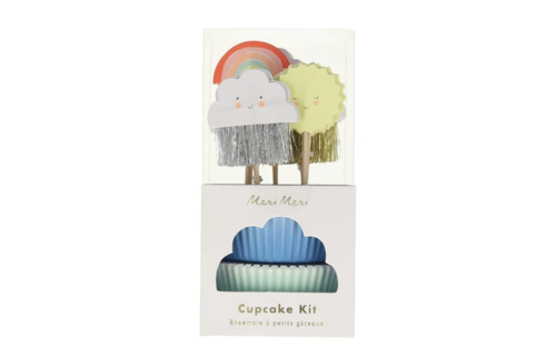 Happy Weather Cupcake Kit - set van 24 - Wolk Regenboog Zon