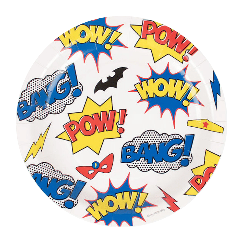 Comic Superhelden Borden - 8 stuks - Superhelden Feestartikelen