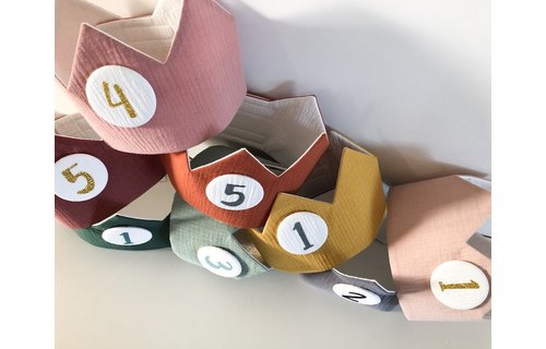 Verjaardagskroon Jules - per stuk - Stoffen kroontjes