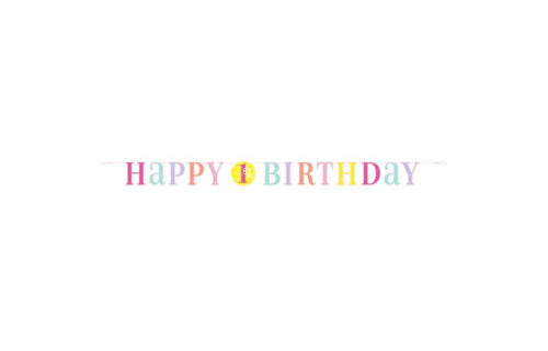 1 Jaar Dots Roze Slinger - per stuk - First Birthday Dots