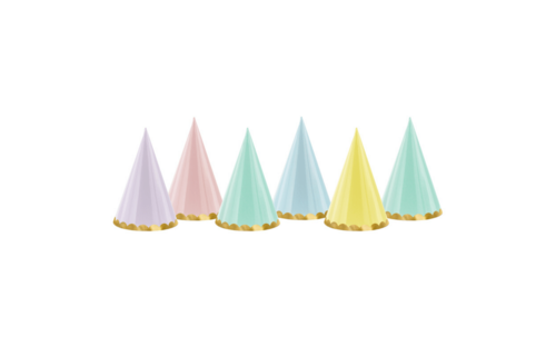 Feesthoedjes Pastel - 6 stuks - Hoedjes