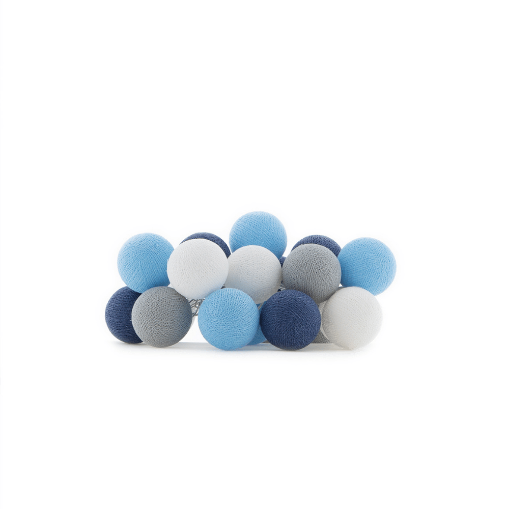 Cotton Ball Lichtslinger Blauw - per stuk - 20 ballen
