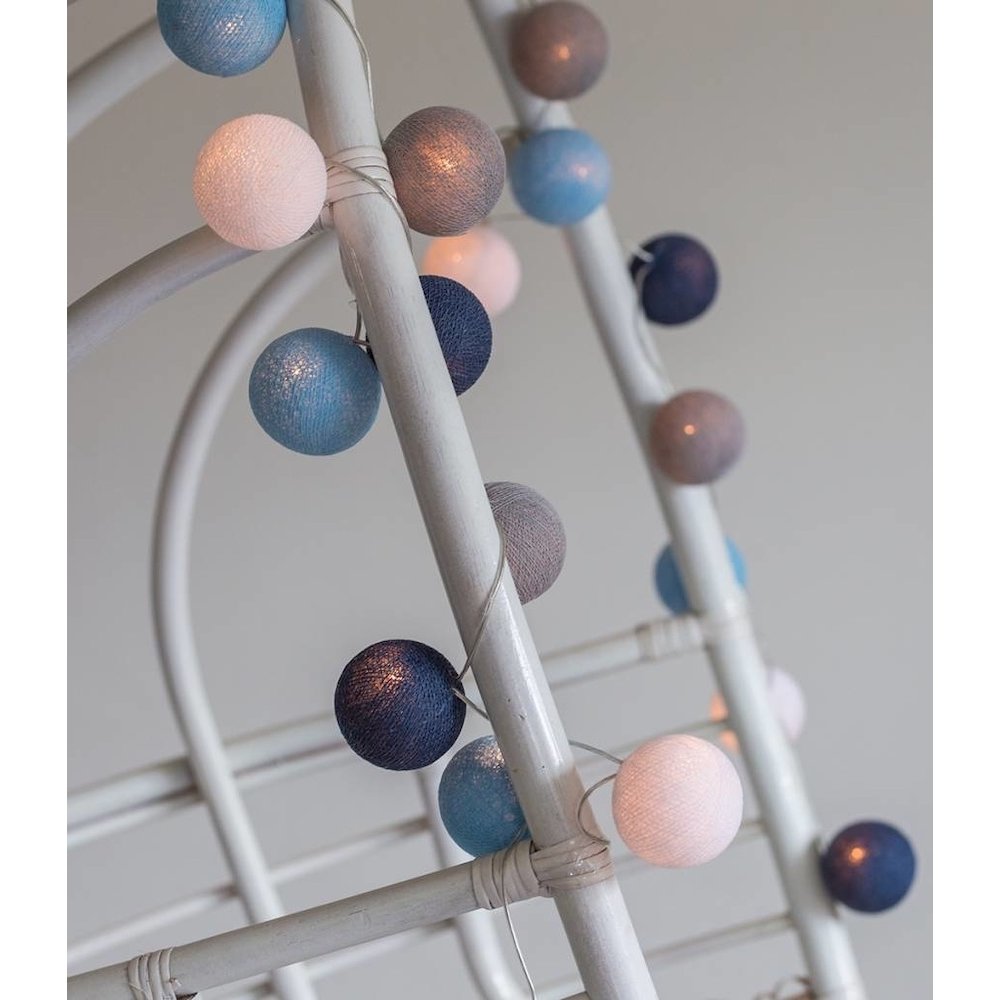 Cotton Ball Lichtslinger Blauw - per stuk - 20 ballen