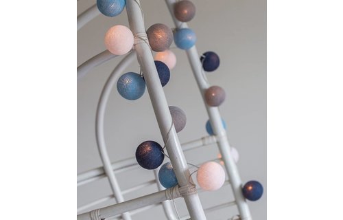Cotton Ball Lichtslinger Blauw - per stuk - 20 ballen