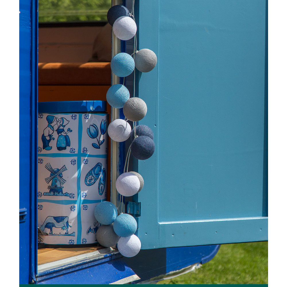 Cotton Ball Lichtslinger Blauw - per stuk - 20 ballen
