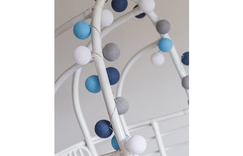 Cotton Ball Lichtslinger Blauw - per stuk - 20 ballen