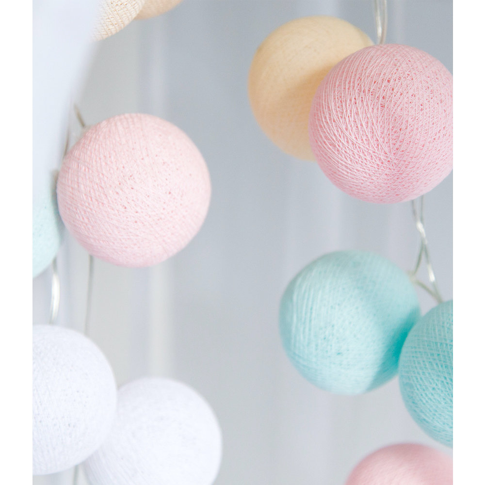 Cotton Ball Lichtslinger Pastel - per stuk - 20 ballen