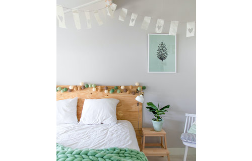 Cotton Ball Lichtslinger Forest Green (Groen en Bruin) - per stuk - 20 ballen