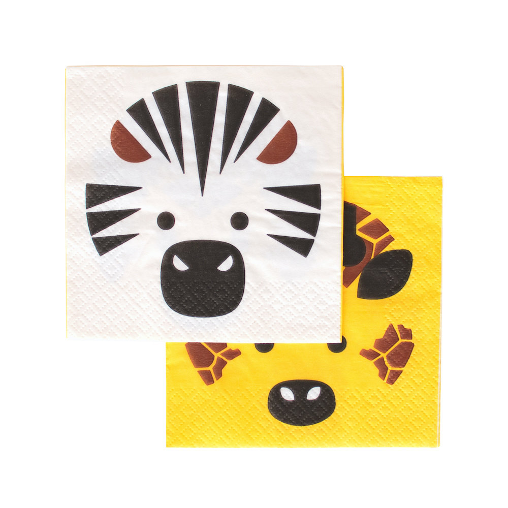 Wilde Dieren Servetjes - 20 stuks - 25 cm - Mini Safari