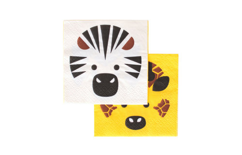 Wilde Dieren Servetjes - 20 stuks - 25 cm - Mini Safari