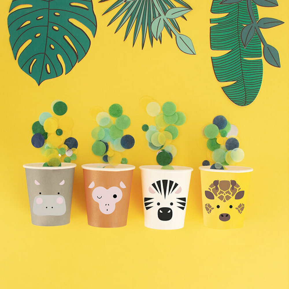 Wilde Dieren Bekers - 8 stuks - Mini Safari