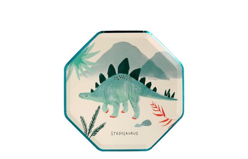Dinosaur Kingdom Bordjes - 8 stuks - Dino feestartikelen