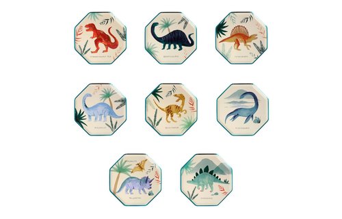 Dinosaur Kingdom Bordjes - 8 stuks - Dino feestartikelen
