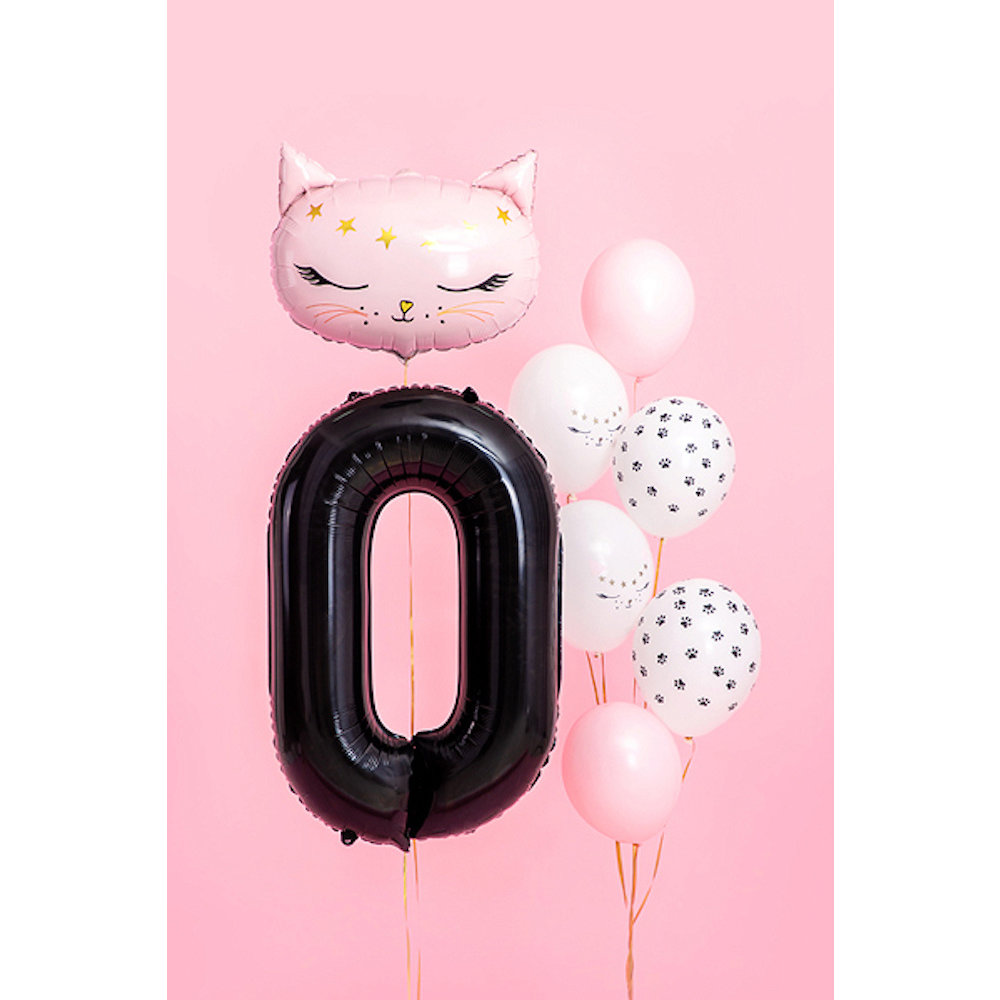 XL Cijfer 0 Folieballon Zwart - 86 cm